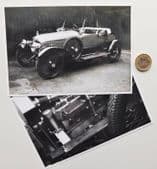 Vintage photographs of classic car and engine possibly Bristol